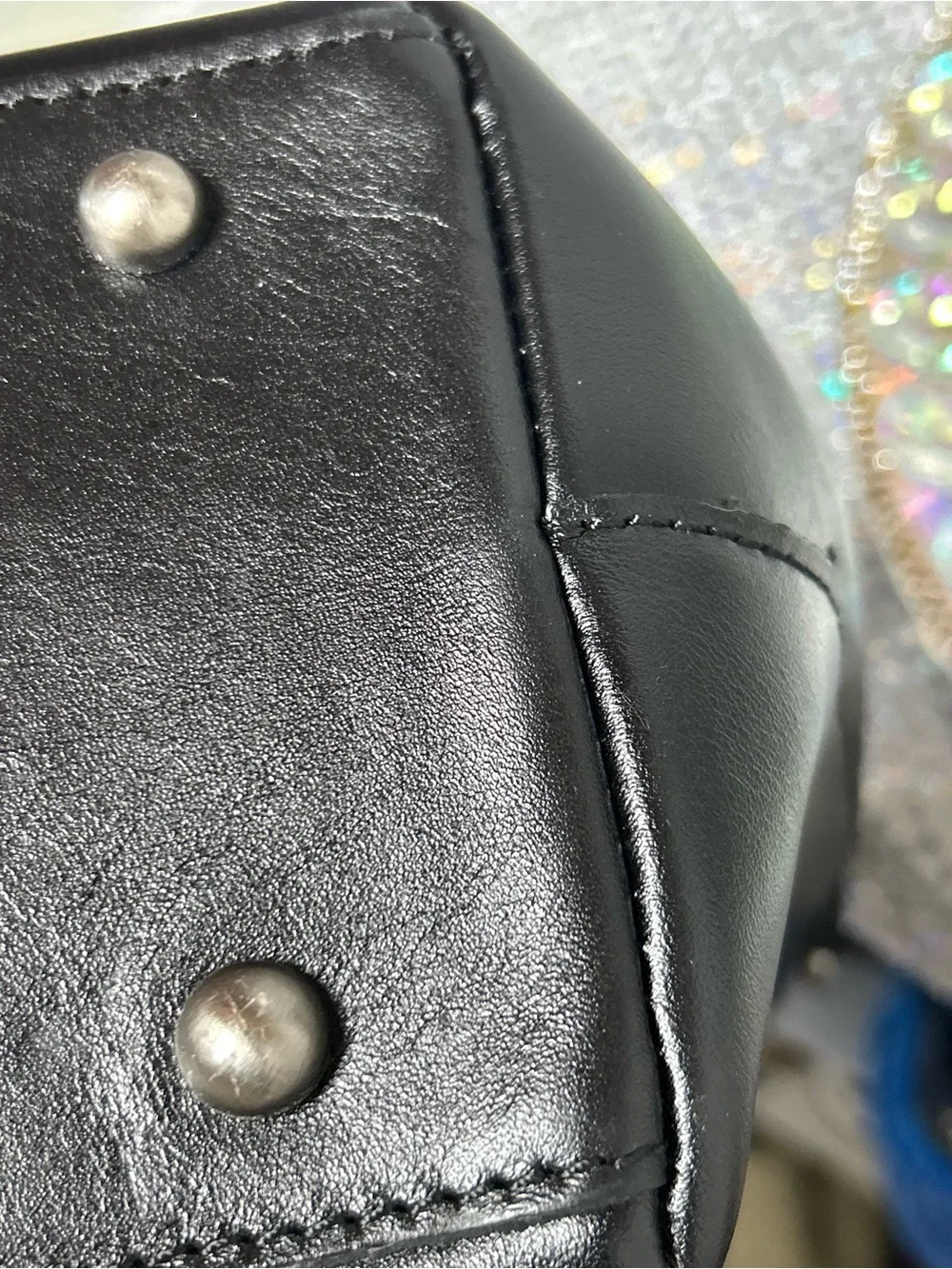 Patricia Nash Black Leather Embroidered Noto Tote Bag